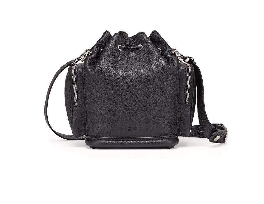 Fendi Mon Tresor Black Selleria Leather Bucket Bag 8BT301 at_Queen_Bee_of_Beverly_Hills