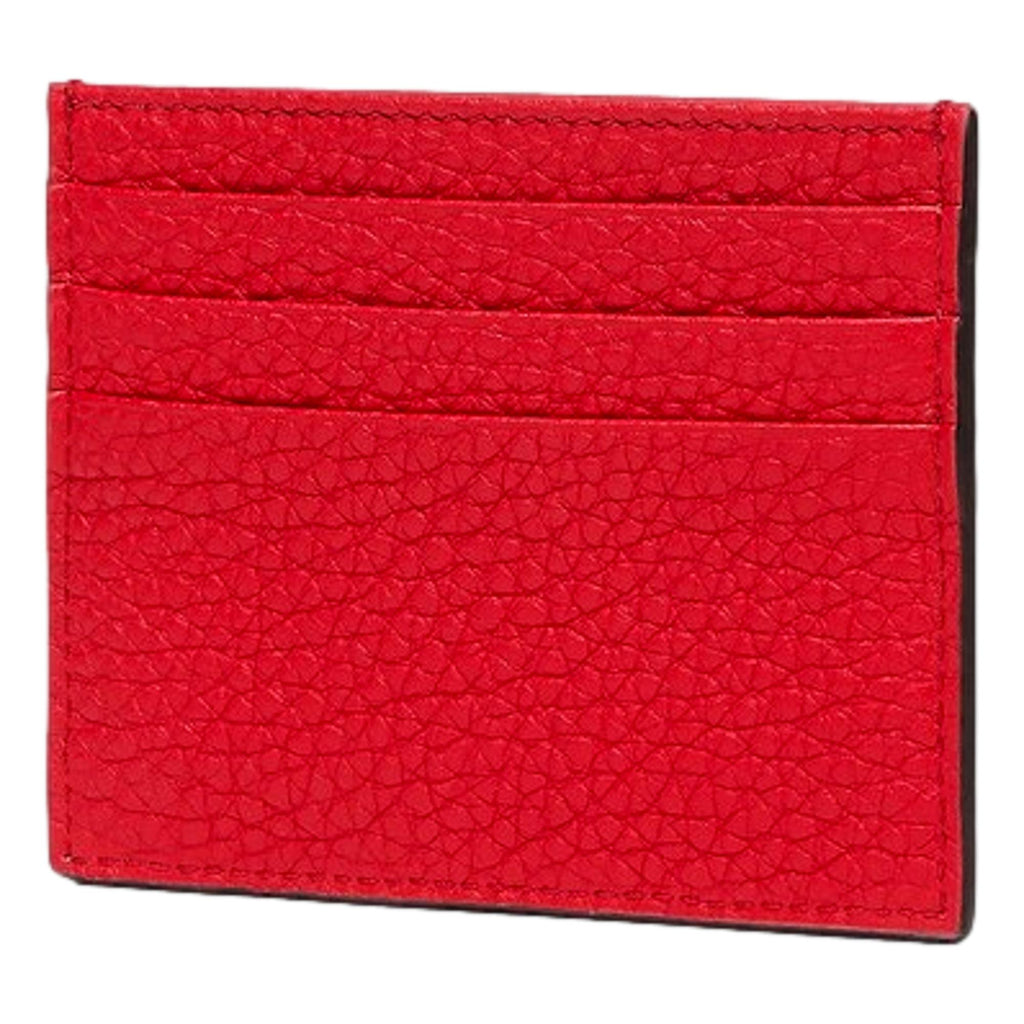Fendi Red Calfskin Grained Leather Logo Card Case Wallet 7M0164 at_Queen_Bee_of_Beverly_Hills