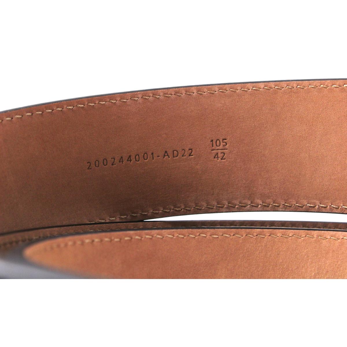 Fendi Reversible Black Brown Leather Perforated FF Logo Belt Size 105 7C0437 at_Queen_Bee_of_Beverly_Hills