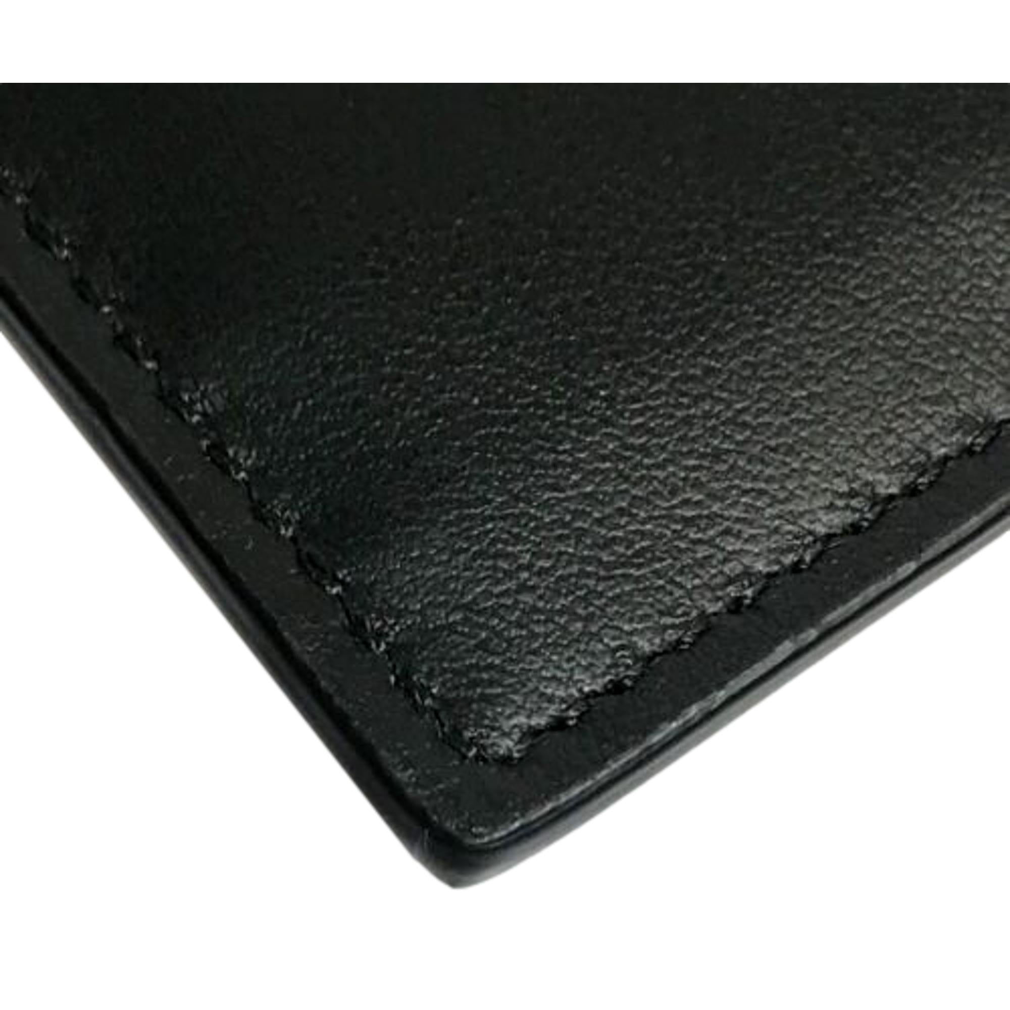 Fendi Roma Black Calfskin Leather Embossed Logo Card Case Wallet available at Queen Bee of Beverly Hills