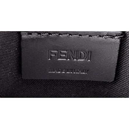 Fendi Roma Black Calfskin Leather Embossed Logo Card Case Wallet available at Queen Bee of Beverly Hills