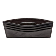 Fendi Roma Black Calfskin Leather Embossed Logo Card Case Wallet available at Queen Bee of Beverly Hills
