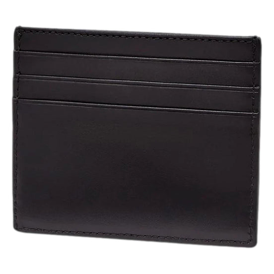 Fendi Roma Black Calfskin Leather Embossed Logo Card Case Wallet available at Queen Bee of Beverly Hills