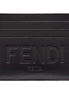 Fendi Roma Black Calfskin Leather Embossed Logo Card Case Wallet available at Queen Bee of Beverly Hills
