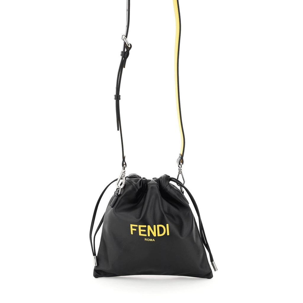 Fendi Roma Leather Clutch - Black leather pouch