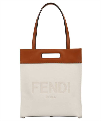 Fendi Roma Brand Embroidered  Canvas And Leather Tote Bag 7VA481 at_Queen_Bee_of_Beverly_Hills