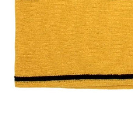 Fendi Roma Knitted Wool & Cashmere Yellow Black Logo Scarf available at Queen Bee of Beverly Hills
