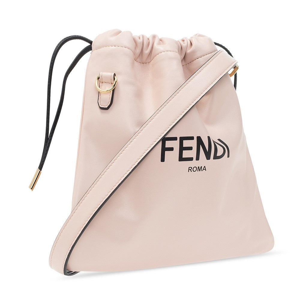 Fendi Roma Sack Pink Leather Drawstring Pouch Crossbody Bag 8BT337 at_Queen_Bee_of_Beverly_Hills