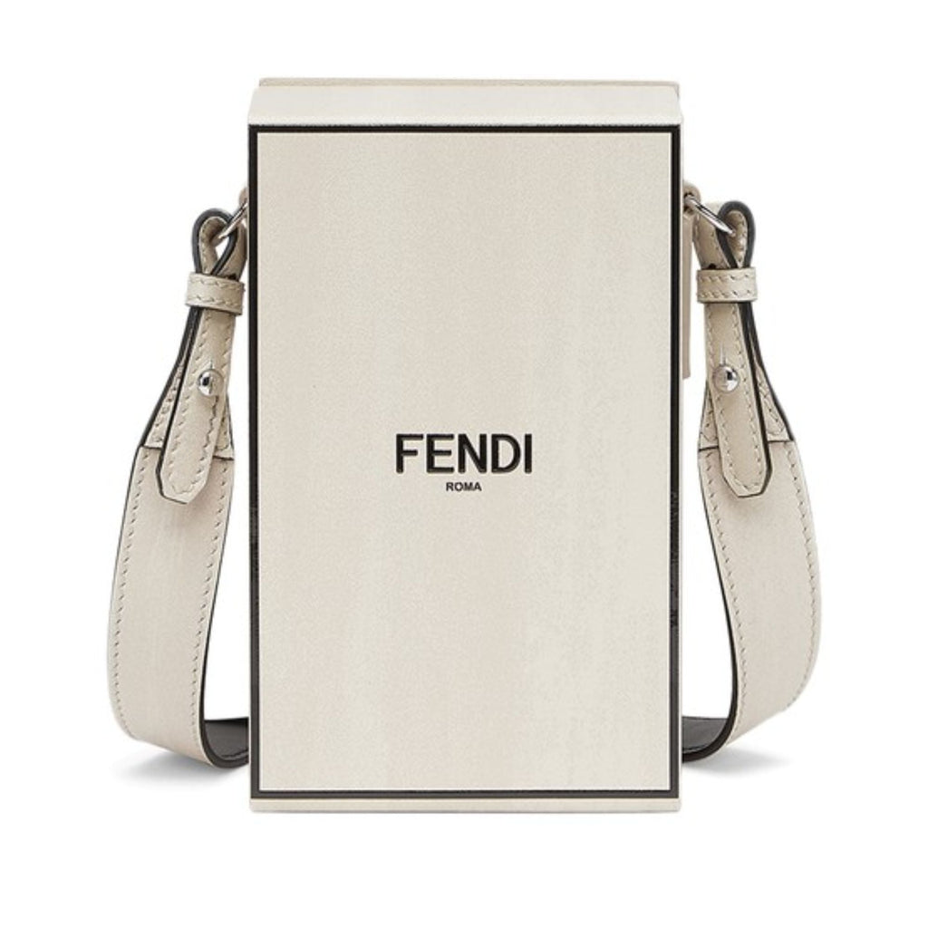 Fendi Roma Vertical Box Grey Leather Shoulder Bag 7VA519 at_Queen_Bee_of_Beverly_Hills