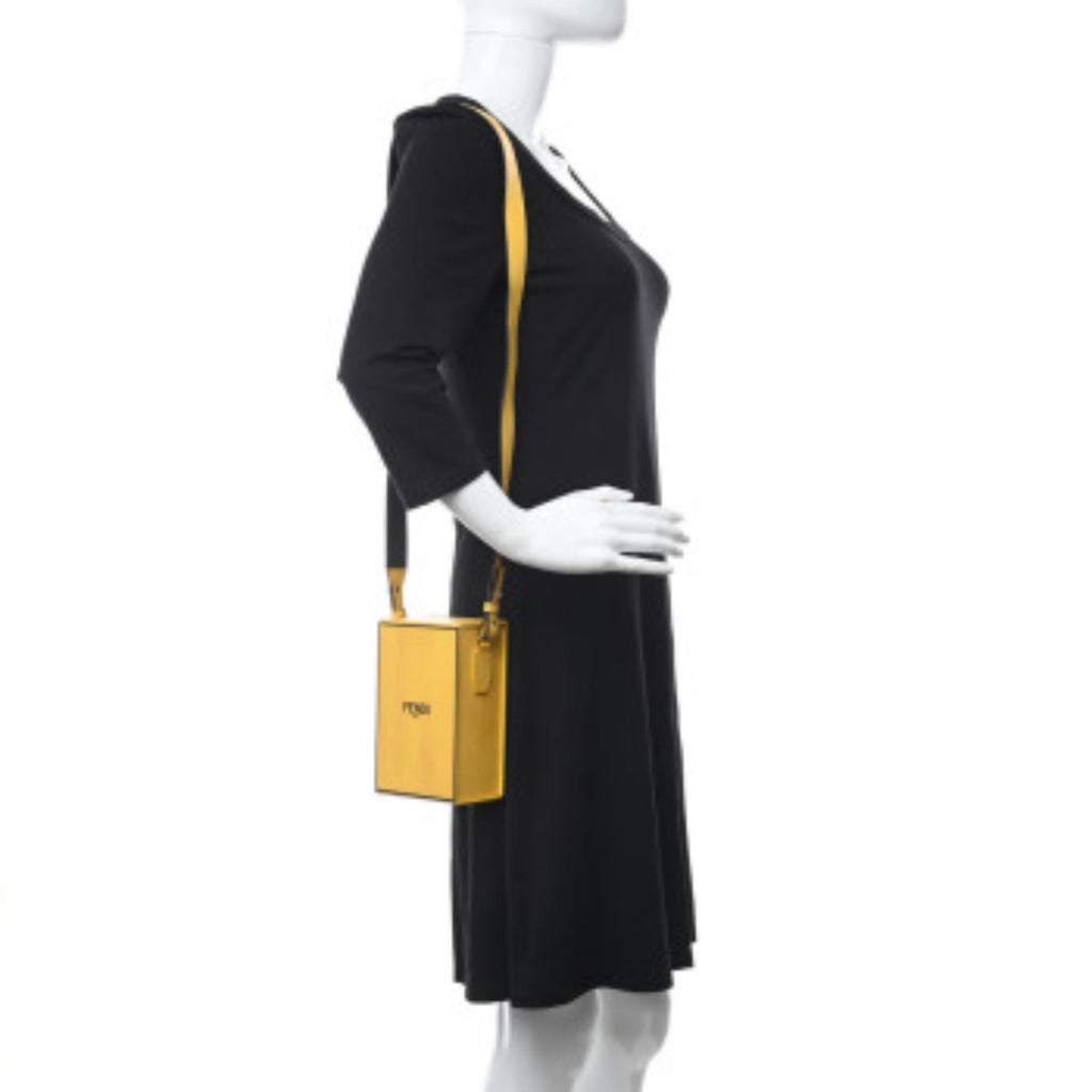 Fendi Roma Vertical Box Yellow Leather Shoulder Bag 7VA519 at_Queen_Bee_of_Beverly_Hills