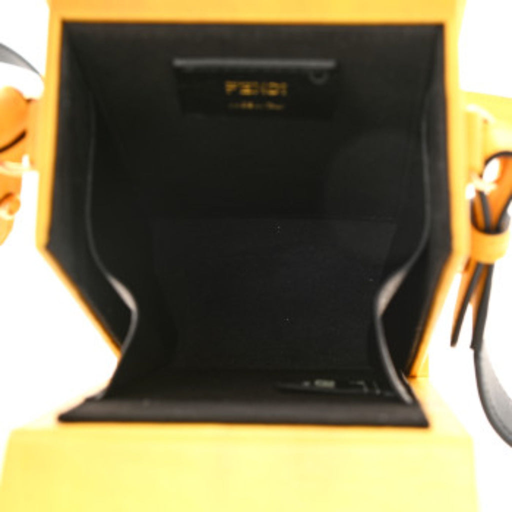 FENDI Vertical Box signature yellow black crossbody structured bag