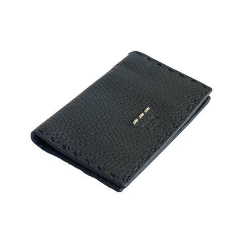 Fendi Selleria Gray Calf Leather Vertical Bifold Wallet 7M0262 at_Queen_Bee_of_Beverly_Hills