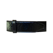 Fendi Silver Buckle Smooth Black Calf Leather Belt 100 available at Queen Bee of Beverly Hills
