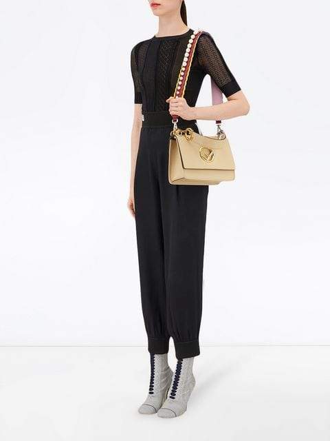 Fendi Strap You Pearl Embellished Black Cherry Lemon Shoulder Strap available at Queen Bee of Beverly Hills