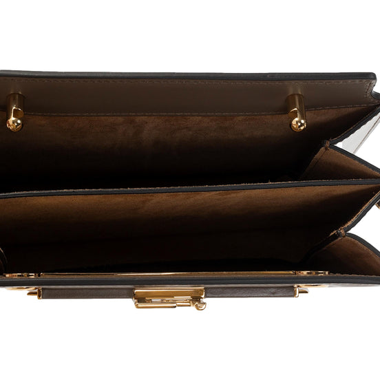 Fendi Touch Taupe Tartufo Leather Shoulder Bag available at Queen Bee of Beverly Hills