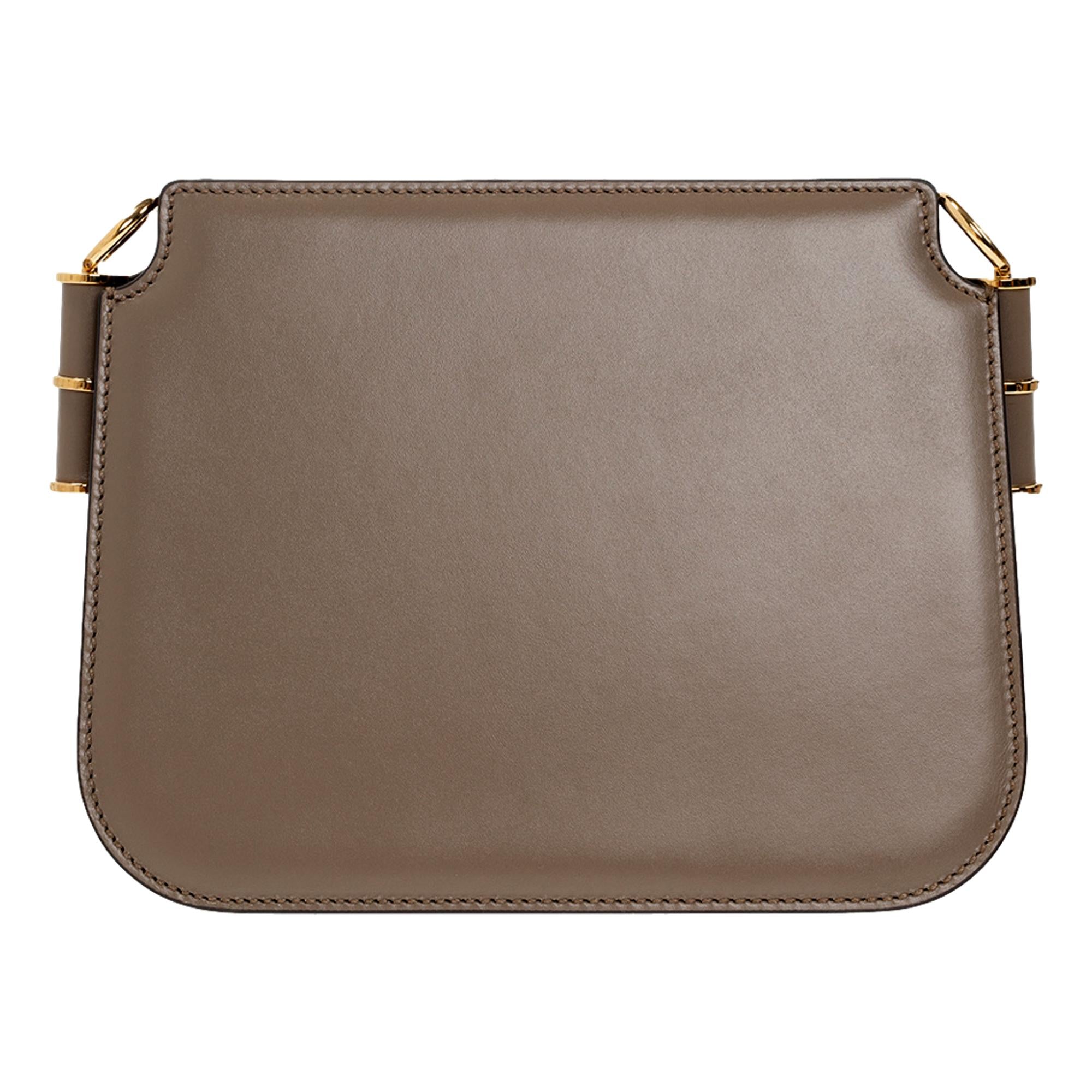 Fendi Touch Taupe Tartufo Leather Shoulder Bag available at Queen Bee of Beverly Hills
