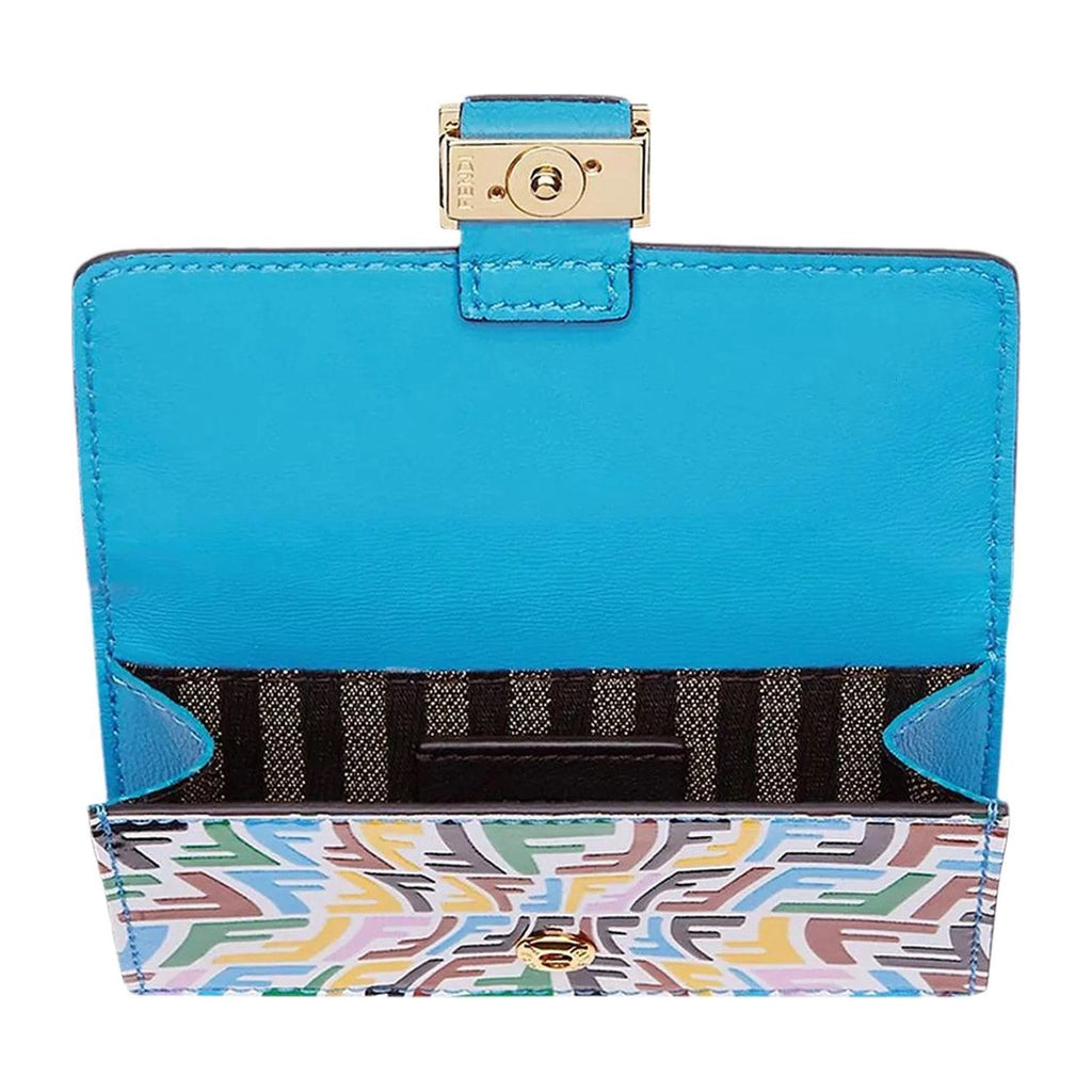 Fendi Vertigo Baguette Multicolor Leather Card Holder Wallet 8M0423 at_Queen_Bee_of_Beverly_Hills