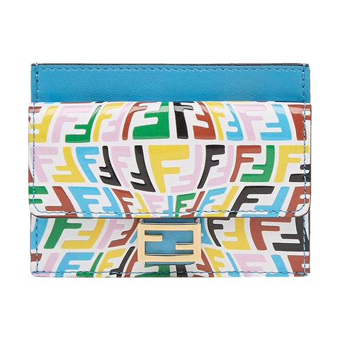 Fendi Vertigo Baguette Multicolor Leather Card Holder Wallet 8M0423 at_Queen_Bee_of_Beverly_Hills
