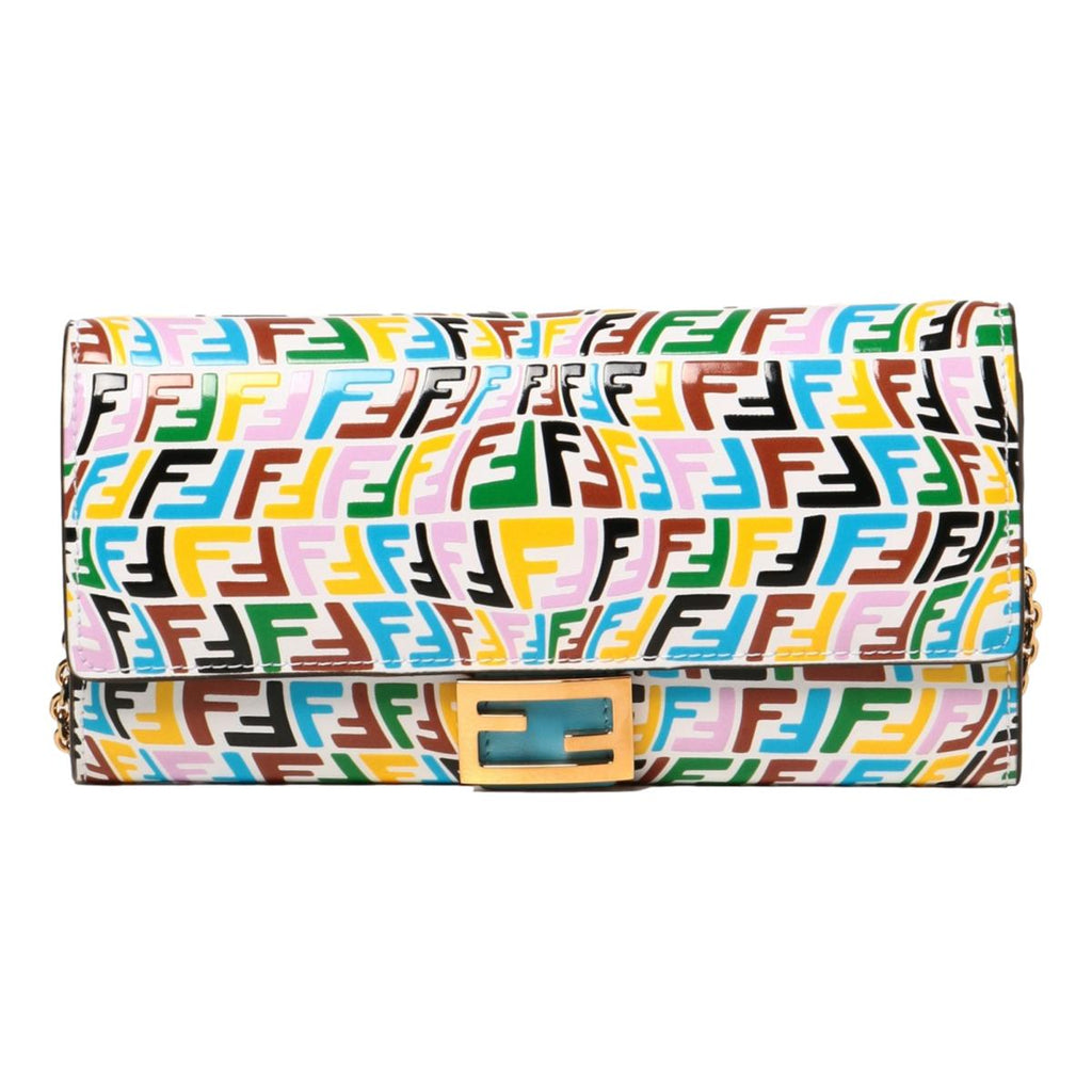 Fendi Vertigo Baguette Multicolor Leather Chain Wallet Bag 8M0365 at_Queen_Bee_of_Beverly_Hills