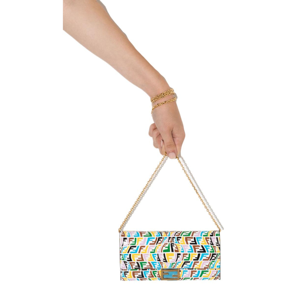 Fendi Vertigo Baguette Multicolor Leather Chain Wallet Bag 8M0365 at_Queen_Bee_of_Beverly_Hills