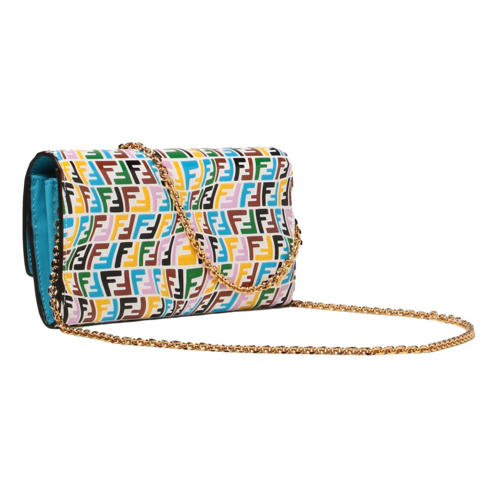 Fendi Vertigo Baguette Multicolor Leather Chain Wallet Bag 8M0365 at_Queen_Bee_of_Beverly_Hills