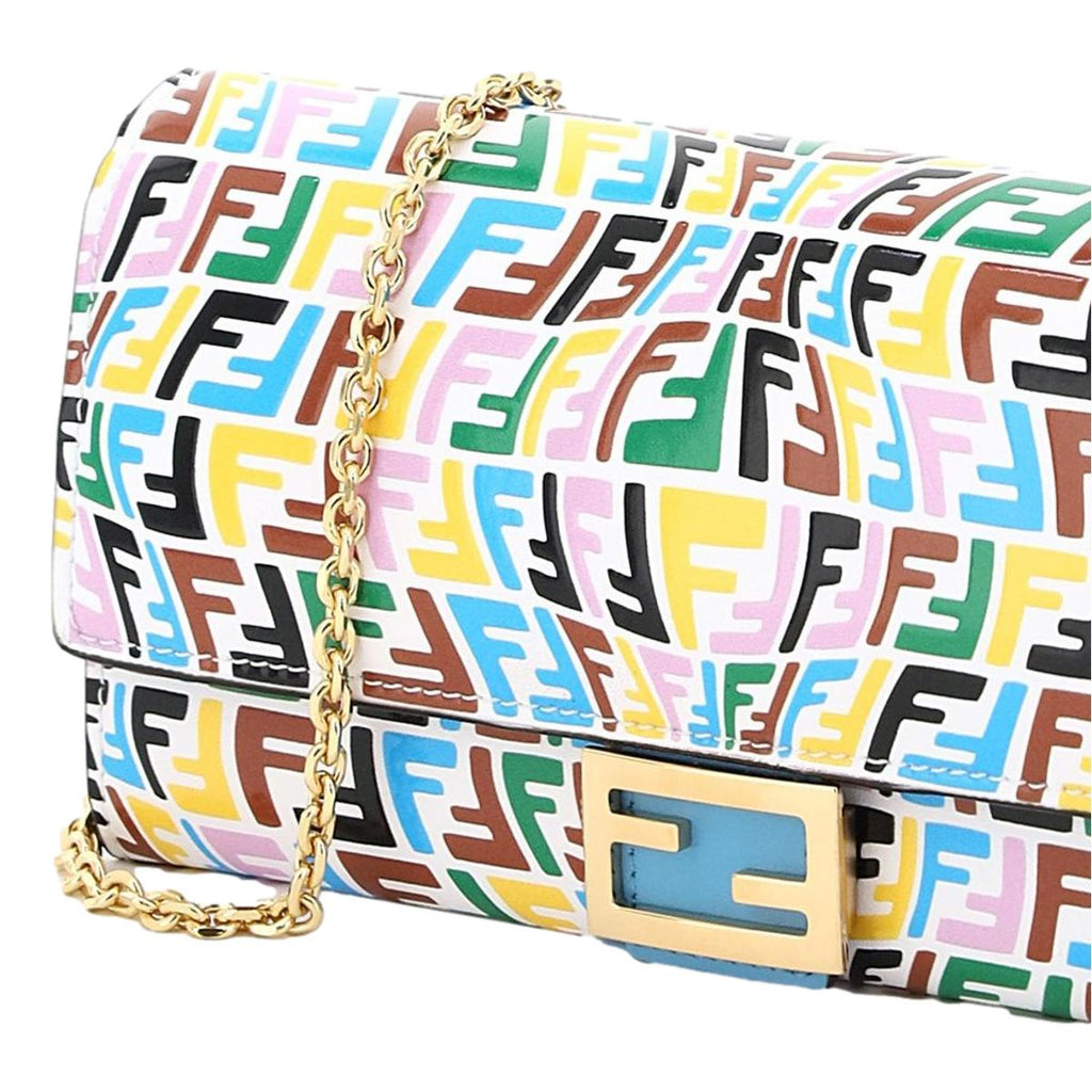 Fendi Vertigo Baguette Multicolor Leather Chain Wallet Bag 8M0365 at_Queen_Bee_of_Beverly_Hills