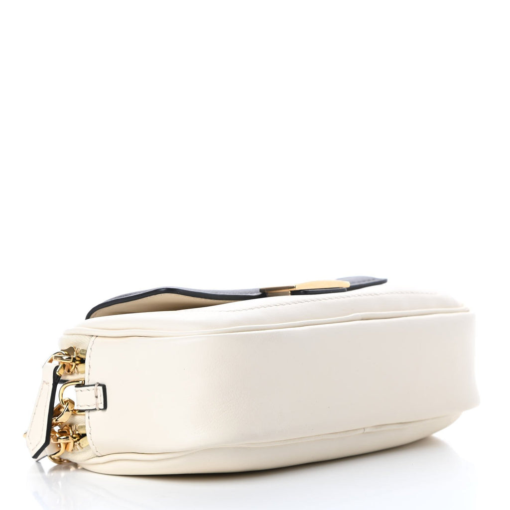 Fendi Vitello Grace Matte Bicolor Easy Baguette Black White 8BS044 at_Queen_Bee_of_Beverly_Hills