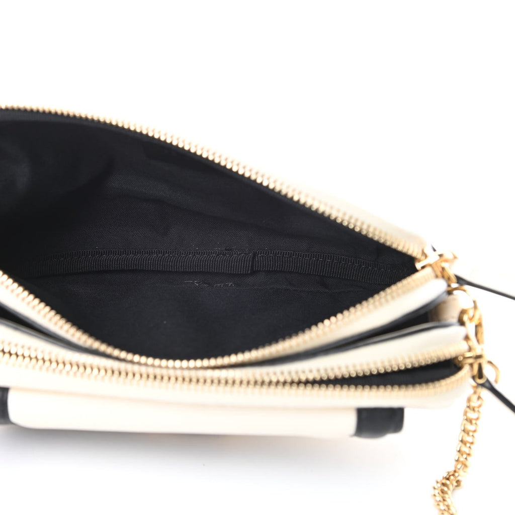 Fendi Vitello Grace Matte Bicolor Easy Baguette Black White 8BS044 at_Queen_Bee_of_Beverly_Hills