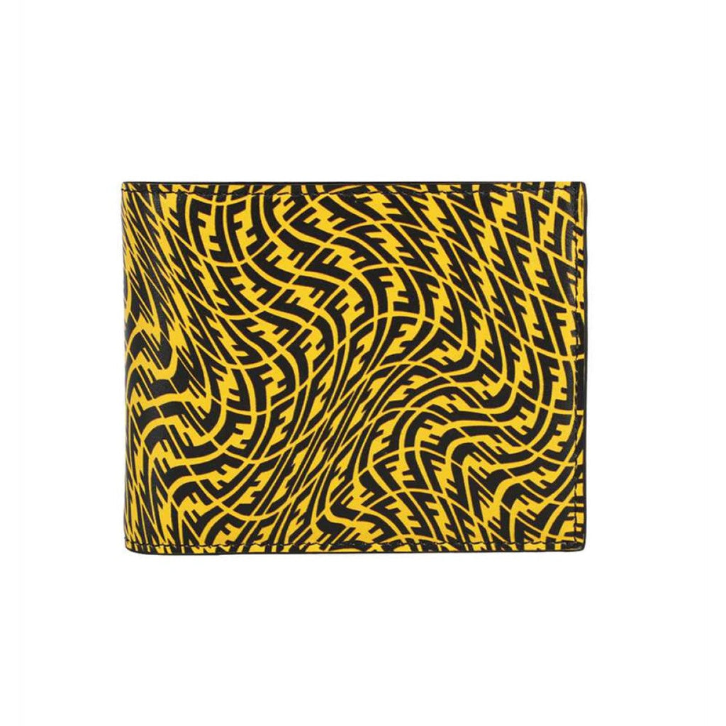 Fendi x Sarah Coleman FF Vertigo Yellow Black Leather Wallet 7M0303 at_Queen_Bee_of_Beverly_Hills