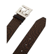 Fendi x Sarah Coleman Mens FF Vertigo Brown Leather Belt 110/44 available at Queen Bee of Beverly Hills
