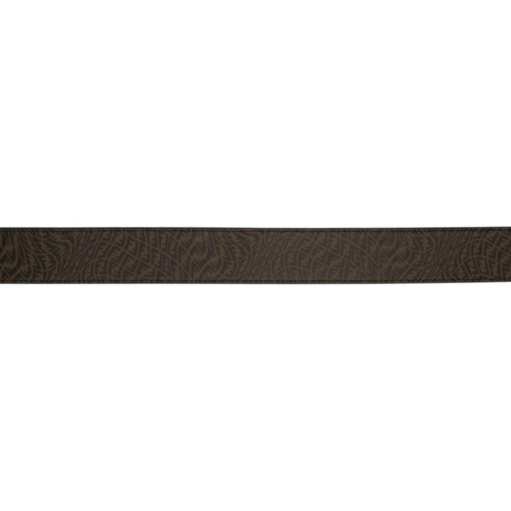 Fendi x Sarah Coleman Mens FF Vertigo Brown Leather Belt 110/44 available at Queen Bee of Beverly Hills