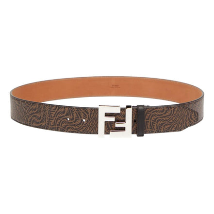 Fendi x Sarah Coleman Mens FF Vertigo Brown Leather Belt 110/44 available at Queen Bee of Beverly Hills