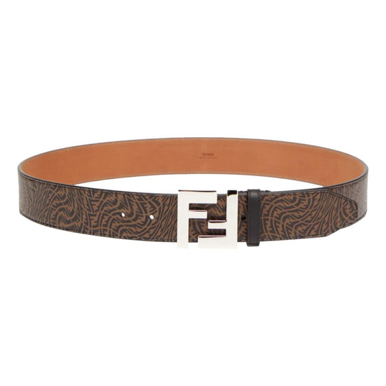 Fendi x Sarah Coleman Mens FF Vertigo Brown Leather Belt 110/44 available at Queen Bee of Beverly Hills