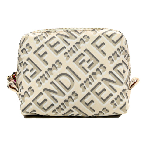 Fendi x Skims Nylon Avorio Small Beauty Pouch at_Queen_Bee_of_Beverly_Hills