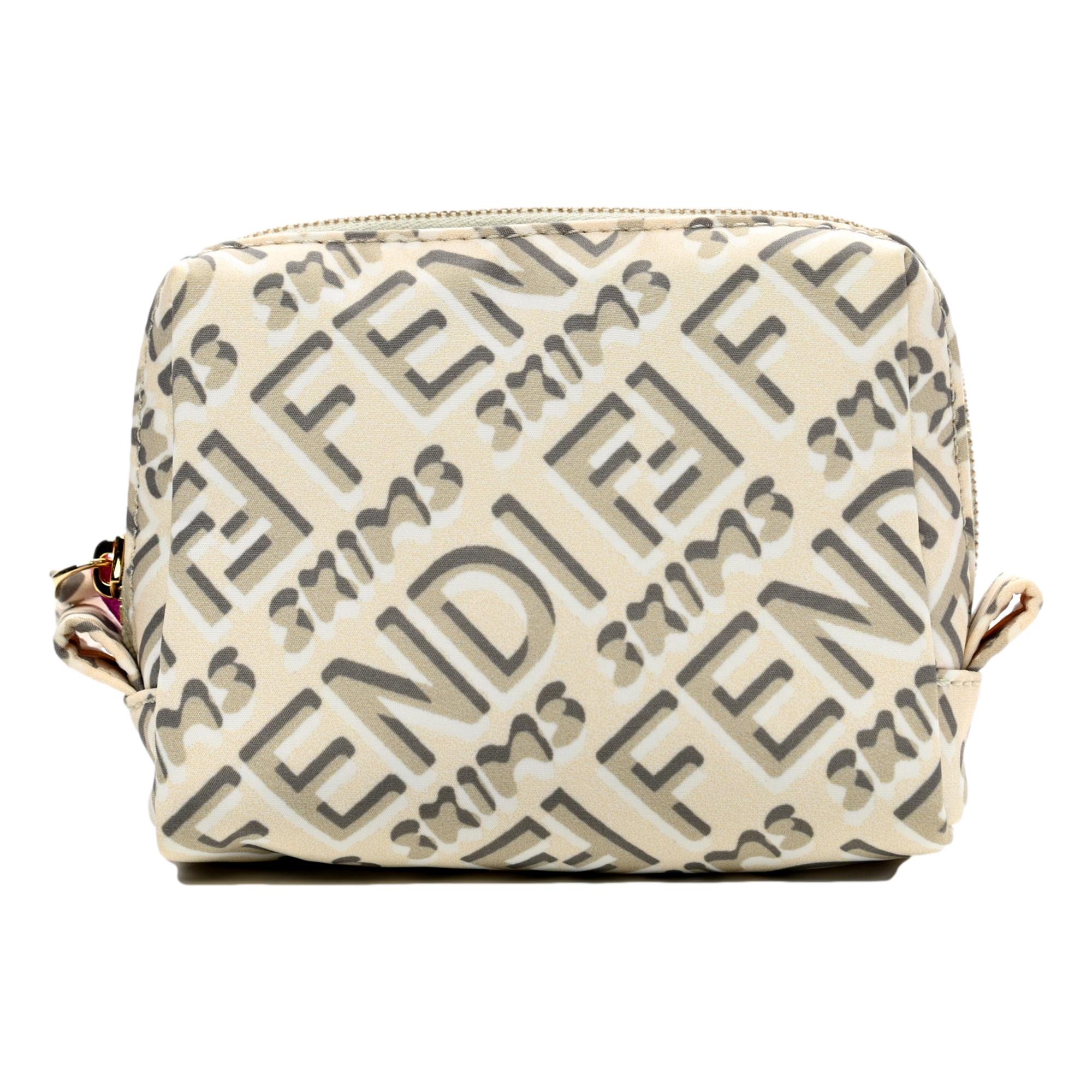 Fendi x Skims Nylon Avorio Small Beauty Pouch available at Queen Bee of Beverly Hills