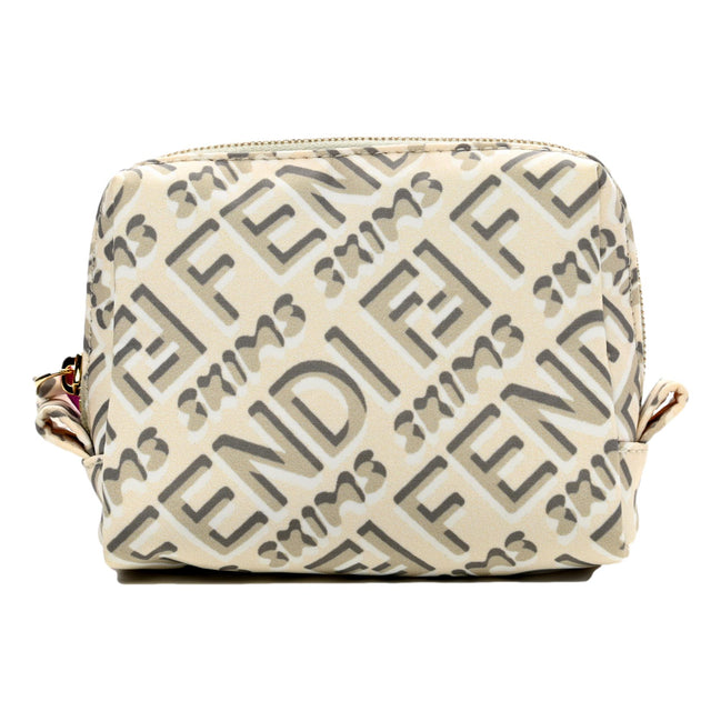 Fendi x Skims Nylon Avorio Small Beauty Pouch available at Queen Bee of Beverly Hills