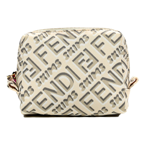 Fendi x Skims Nylon Avorio Small Beauty Pouch available at Queen Bee of Beverly Hills