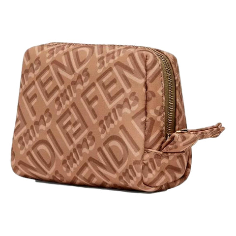Fendi x Skims Nylon Sand Small Beauty Pouch at_Queen_Bee_of_Beverly_Hills