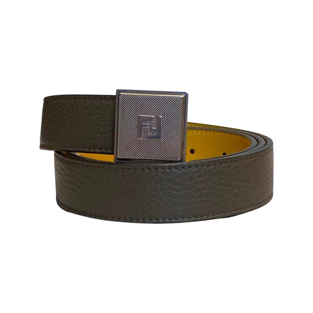 Gucci GG Canvas Brown Leather Palladium Buckle Belt 95/38 449716