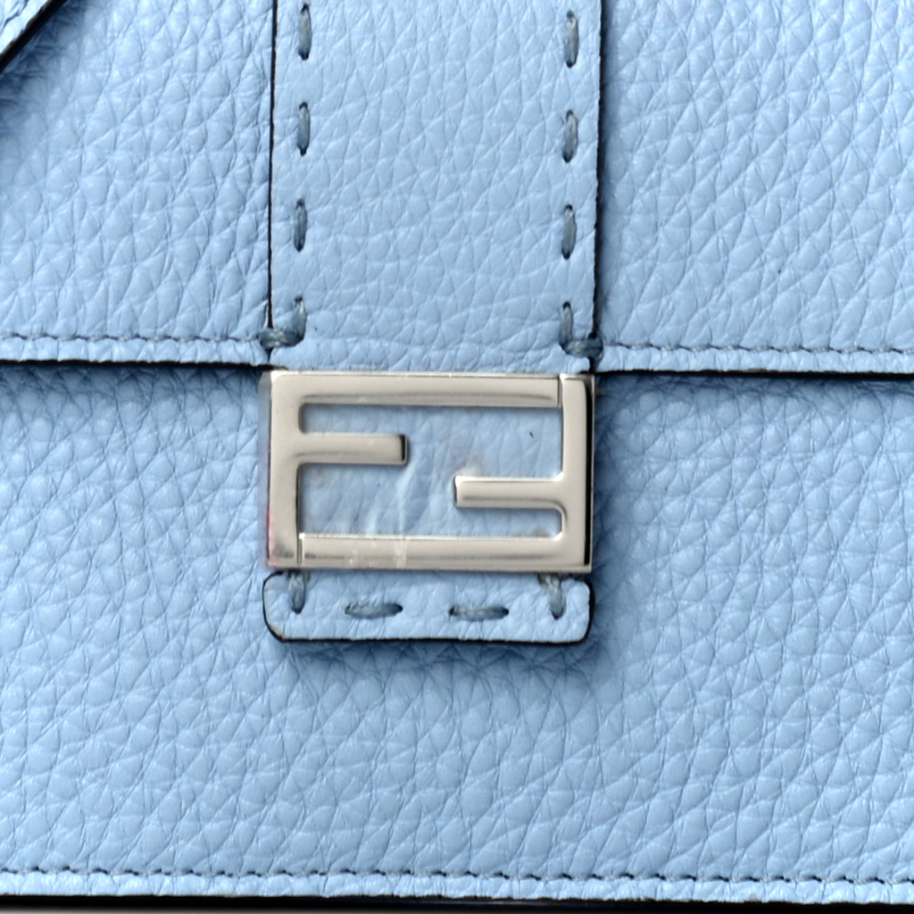 Fendi Baguette Sky Blue Leather Crossbody Belt Bag at_Queen_Bee_of_Beverly_Hills