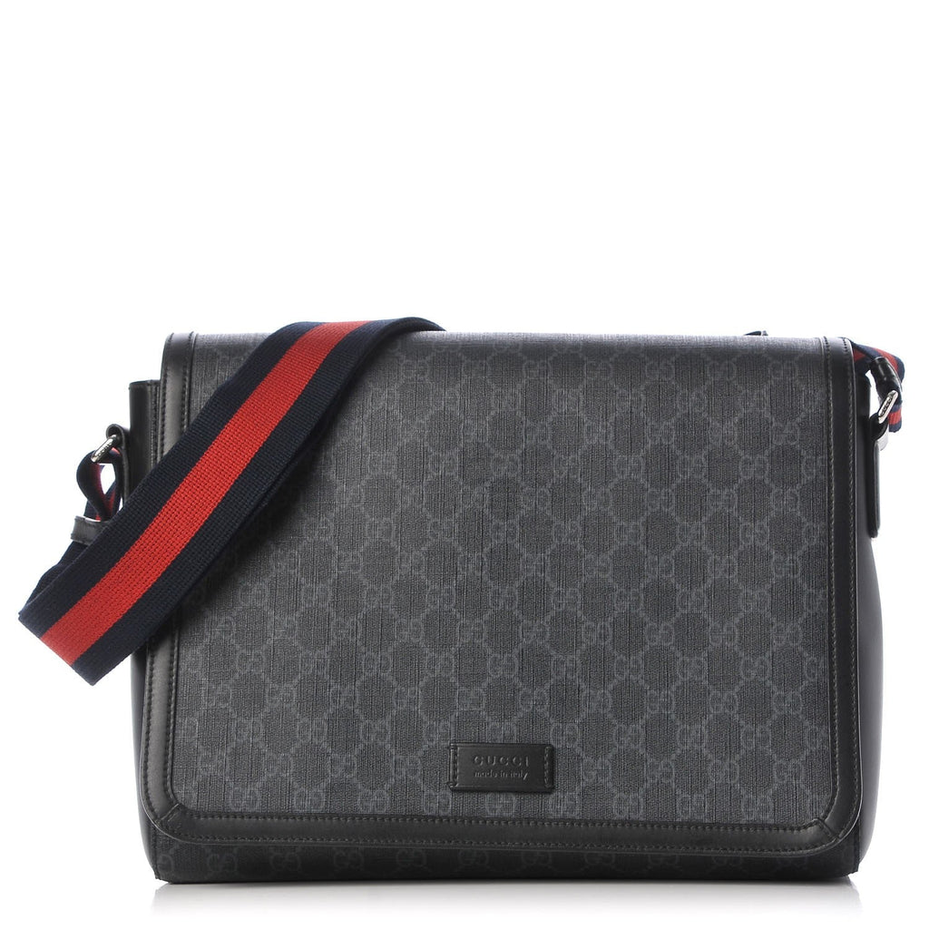 Gucci Messenger Bag GG Nylon Red in Nylon/Leather with Silver-tone - US