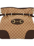 Gucci 1955 Horsebit Beige Canvas Drawstring Cross Body Bag available at Queen Bee of Beverly Hills