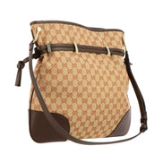 Gucci 1955 Horsebit Beige Canvas Drawstring Cross Body Bag available at Queen Bee of Beverly Hills