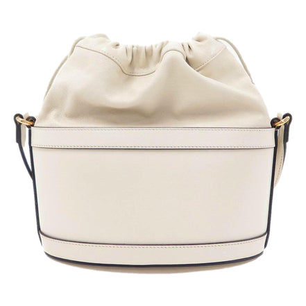 Gucci 1955 Horsebit White Leather Bucket Bag available at Queen Bee of Beverly Hills