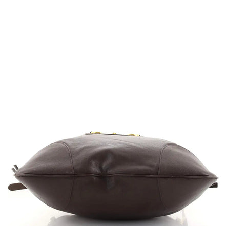 Gucci 1955 Morsetto Large Leather Horsebit Drawstring Brown Bucket Bag available at Queen Bee of Beverly Hills