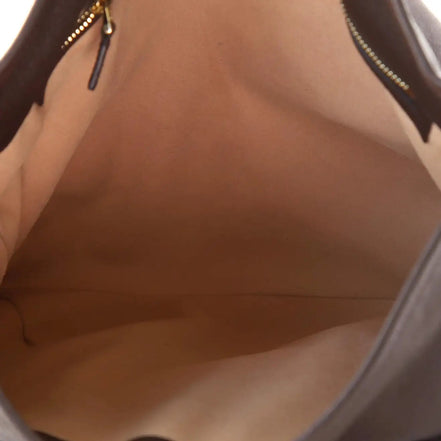 Gucci 1955 Morsetto Large Leather Horsebit Drawstring Brown Bucket Bag available at Queen Bee of Beverly Hills