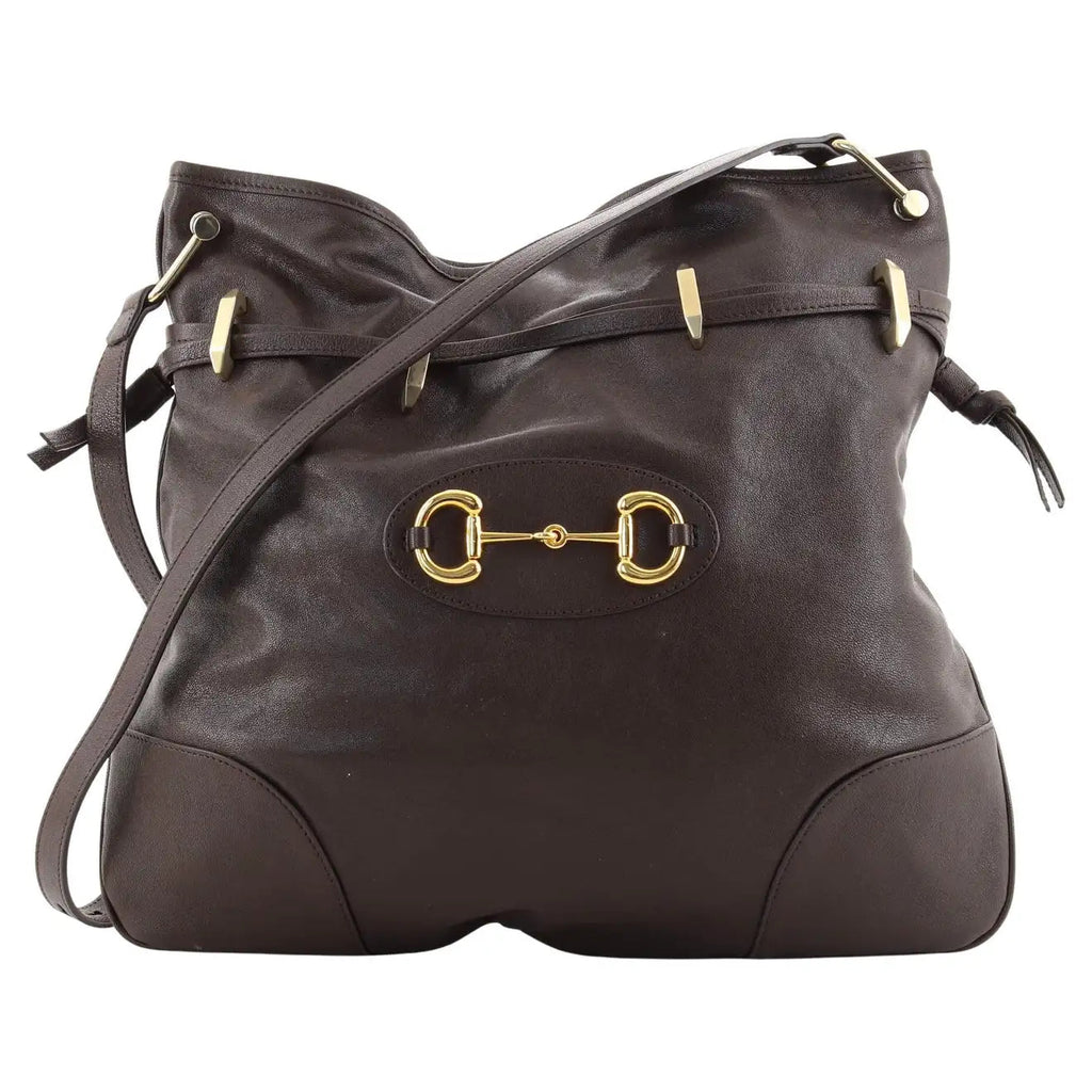 Gucci Gucci Horsebit 1955 Small Shoulder Bag Black in Leather with  Gold-tone - US