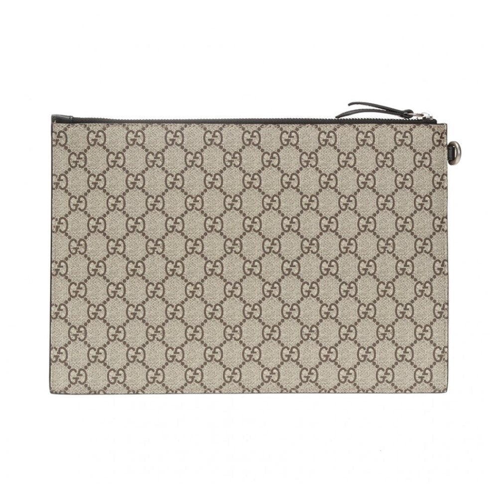 Gucci Bestiary Kingsnake GG Supreme Canvas Wristlet Pouch Bag 473904 at_Queen_Bee_of_Beverly_Hills