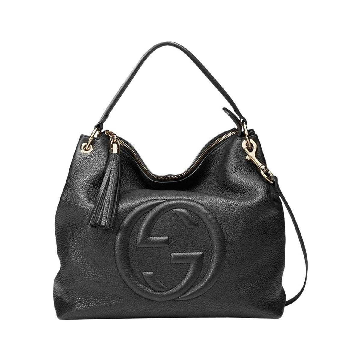 Gucci Black GG Disco Soho Leather Hobo Handbag 536194 at_Queen_Bee_of_Beverly_Hills