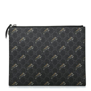 Gucci Black GG Supreme Monogram Tiger Print Clutch Bag available at Queen Bee of Beverly Hills